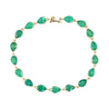 Luxoro Premium Kagem Zambian Emerald 10.70 ctw Eternal Line Bracelet in 10K Yellow Gold (7.25 In) - Sticky add to cart bar