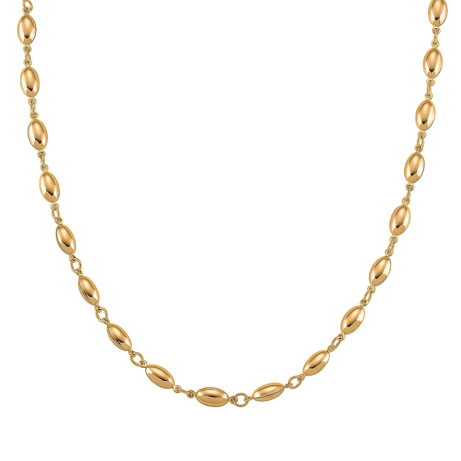 Bold Rounded Link Necklace (20-22 Inches) in ION Plated YG Stainless Steel