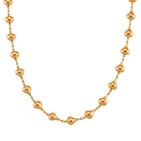 Teardrop Shape Link Necklace (20-22 Inches) in ION Plated YG Stainless Steel