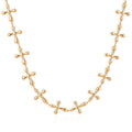 Cross Shape Link Necklace (20-22 Inches) in ION Plated YG Stainless Steel - Sticky add to cart bar