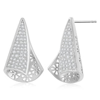 D'Joy Passport to Turkey White Zircon 1.15 ctw Earrings in 18K Vermeil Yellow Gold Over Sterling Silver