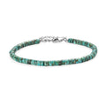 D'Joy Royston Turquoise 20.00 ctw Beaded Bracelet in Rhodium Over Sterling Silver (7.25-9.25In) - Sticky add to cart bar