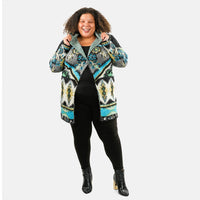 VERTIGO Pink Western Floral Knit Cardigan L