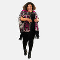 BCBG Wine Baroque Poncho - S/M - Sticky add to cart bar