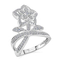 Luxuriant Lab Grown Diamond  Fancy Ring in Rhodium OverSterling Silver 0.75 ctw - Sticky add to cart bar