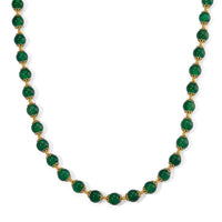 Verde Onyx 200.00 ctw Beaded Necklace in Goldtone 18-20 Inches