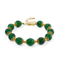 Verde Onyx 80.00 ctw Beaded Bracelet in Goldtone (7.50-9.50In) - Sticky add to cart bar