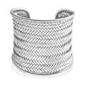 D'Joy Bali Legacy Woven Palm Leaf Cuff Bracelet in Sterling Silver (7.25 In) 64 Grams - Sticky add to cart bar