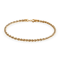 Rope Chain Bracelet in 10K Yellow Gold (7.25 In) 1.32 Grams