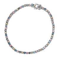 Luxuriant Lab Grown Multi Diamond SI 3.75 ctw Bracelet in Rhodium Over Sterling Silver (6.50 In)