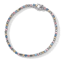 Luxuriant Lab Grown Multi Diamond SI 3.75 ctw Bracelet in Rhodium Over Sterling Silver (6.50 In)