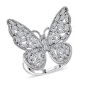 Luxuriant Lab Grown Diamond (G-H, SI) Butterfly Ring in Rhodium Over Sterling Silver (Size 10.0) 1.00 ctw - Sticky add to cart bar