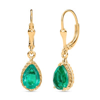 D'Joy Emeraldine Quartz (Triplet) 3.10 ctw Lever Back Earrings in 18K YG Plated Sterling Silver