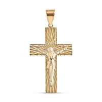 Luxoro Diamond-cut Crucifix Pendant without Chain in 10K Yellow Gold 3.20 Grams