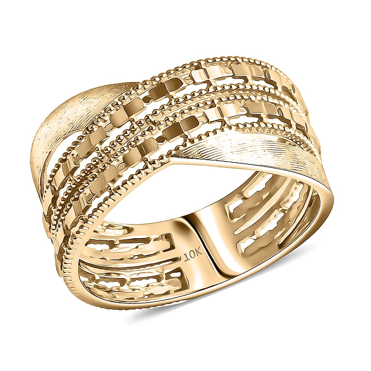 Doorbuster Luxoro 10K Yellow Gold Weave Royale Ring (Size 8.0) (3.08 g)