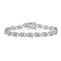D'Joy Moissanite 8.20 ctw Bracelet in Rhodium Over Sterling Silver (7.25 In)
