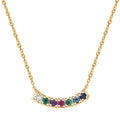 D'Joy Multi Gemstone, Lab Grown Diamond (I1) Necklace (18 Inches) in 18K Vermeil YG Over Sterling Silver 0.90 ctw - Sticky add to cart bar