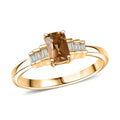 Golden Turkizite, Luxuriant Lab Grown Diamond (G-H, SI) Ring in 18K Vermeil YG Over Sterling Silver (Size 10.0) 0.70 ctw - Sticky add to cart bar