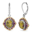 EverTrue Tasmanian Stichtite and Orissa Rhodolite Garnet 6.80 ctw Earthborn Crown Earrings in 18K YG Plated and Platinum Bond - Sticky add to cart bar