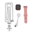 S9 Smart Multi-functional Silver Smart Watch with White Silicone Strap and Robot Pendant Necklace (36 Inches) in Silvertone - Sticky add to cart bar