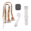 S9 Multi Functional Smart Watch with White Silicone and 3-Row Jasper Strap - Sticky add to cart bar