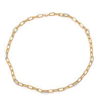 Luxuriant Lab Grown Diamond G-H SI 2.10 ctw Paper Clip Chain Necklace in 18K Vermeil Yellow Gold Over Sterling Silver 18 Inches