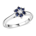 D'Joy Mozambique Garnet, White Zircon Ring in Rhodium Over Sterling Silver (Size 6) 0.40 ctw - Sticky add to cart bar