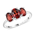 D'Joy Mozambique Garnet Ring in Rhodium Over Sterling Silver (Size 6.0) 2.10 ctw - Sticky add to cart bar