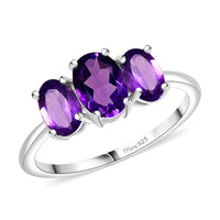 D'Joy Mozambique Garnet Ring in Rhodium Over Sterling Silver (Size 6.0) 2.10 ctw
