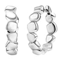 D'Joy Pebble Hoop Earrings in Rhodium Over Sterling Silver 8.35 Grams - Sticky add to cart bar