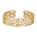 D'Joy Vine and Leaf Cuff Bracelet in 18K Vermeil Yellow Gold Over Sterling Silver (7.25 In) 34.50 Grams - Sticky add to cart bar