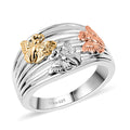 D'Joy 18K Vermeil YRG and Rhodium Over Sterling Silver Butterfly Ring (Size 10.0) (5 g) - Sticky add to cart bar