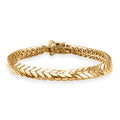 D'Joy Chevron Link Bracelet in 18K Vermeil Yellow Gold Over Sterling Silver (7.25 In) 19 Grams - Sticky add to cart bar
