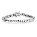 D'Joy Herringbone Linking Bracelet in Rhodium Over Sterling Silver (7.25 In) 14.70 Grams - Sticky add to cart bar