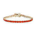 D'Joy Mexican Cherry Fire Opal Bracelet in 18K Vermeil YG Over Sterling Silver (7.25 In) 4.65 ctw - Sticky add to cart bar