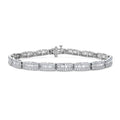 Luxuriant Lab Grown Diamond G-H SI 4.00 ctw Bracelet in Rhodium Over Sterling Silver (7.25 In) - Sticky add to cart bar