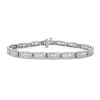 Luxuriant Lab Grown Diamond G-H SI 4.00 ctw Bracelet in Rhodium Over Sterling Silver (7.25 In)