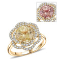 Certified & Appraised Luxoro Hanabi Cut AAA Turkizite and G-H I2 Diamond 3.50 ctw Ring in 10K Yellow Gold (Size 10.0) - Sticky add to cart bar