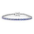 TLV Doorbuster D'Joy Tanzanite Blue Floral Vines Bracelet in Rhodium Over Sterling Silver (7.25 In) 7.50 ctw - Sticky add to cart bar