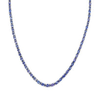 D'Joy Tanzanite Floral Vine Necklace in Rhodium Over Sterling Silver 18.85 ctw  (18 Inches)