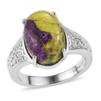 EverTrue Tasmanian Stichtite Solitaire Ring in Stainless Steel (Size 10.0) 6.90 ctw - Product card gallery slide 1 (10178258895161)
