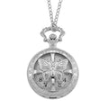 Strada Japanese Movement Rose Pattern Rotating Butterfly Pocket Watch with Chain (36 Inches) in Goldtone - Sticky add to cart bar