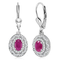 D'Joy Premium Tanzanite and Diamond 1.50 ctw Earrings in Rhodium Over Sterling Silver - Sticky add to cart bar