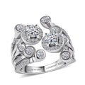 Luxuriant Lab Grown Diamond (G-H, SI) Bubbles Ring in Rhodium Over Sterling Silver (Size 10.0) 1.50 ctw - Sticky add to cart bar