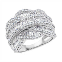 Luxuriant Lab Grown Diamond G-H SI 3.00 ctw Ring in Rhodium Over Sterling Silver