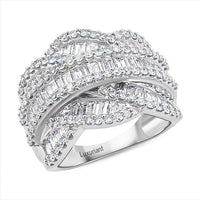 Luxuriant Lab Grown Diamond G-H SI 3.00 ctw Ring in Rhodium Over Sterling Silver