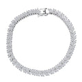 Luxuriant Lab Grown Diamond G-H SI 4.25 ctw Chevron Bracelet in Rhodium Over Sterling Silver (7.25 In) - Sticky add to cart bar