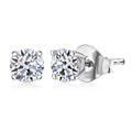 Luxuriant Lab Grown Diamond G-H SI 1.00 ctw Solitaire Stud Earrings in Rhodium Over Sterling Silver - Sticky add to cart bar
