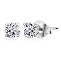 Luxuriant Lab Grown Diamond G-H SI 1.00 ctw Solitaire Stud Earrings in Rhodium Over Sterling Silver