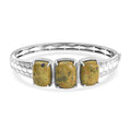 EverTrue Tasmanian Stichtite 34.85 ctw Honeycomb Texture Bangle Bracelet in Platinum Bond (7.25 In) - Sticky add to cart bar